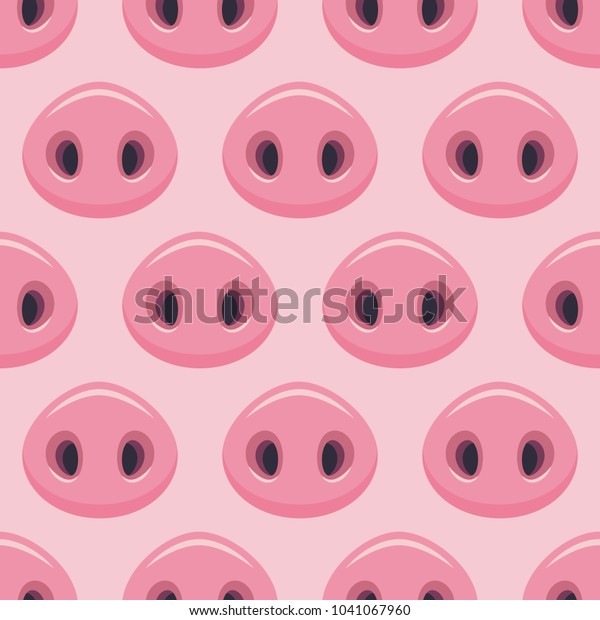 かわいい豚の鼻のシームレスな模様のベクターイラスト のベクター画像素材 ロイヤリティフリー
