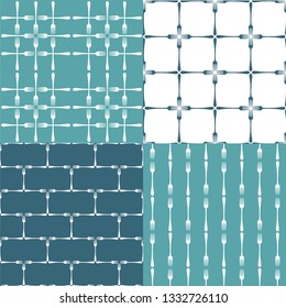 Vector illustration of seamless pattern with cutlery. Set.