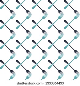 Vector illustration of seamless pattern with cutlery.