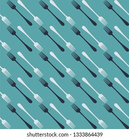 Vector illustration of seamless pattern with cutlery.