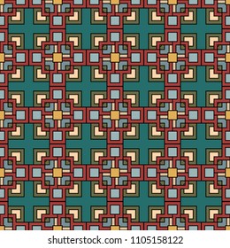 vector illustration seamless pattern of different geometric square shapes arranged together