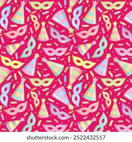 Vector illustration of seamless pattern with different elements of party