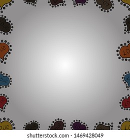 Vector illustration. Seamless pattern. Doodle frame. Illustration in black, white and brown colors.