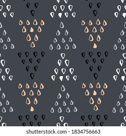 Vector illustration of seamless pattern with drops triangles.