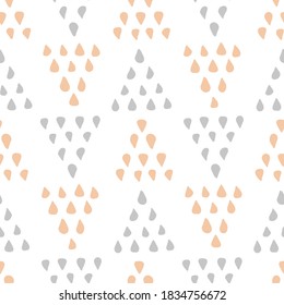 Vector illustration of seamless pattern with drops triangles.