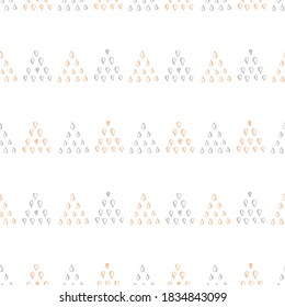 Vector illustration of seamless pattern with drops triangles.