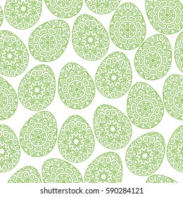 Vector illustration of seamless pattern with easter eggs