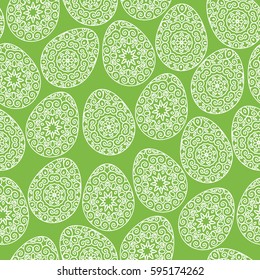 Vector illustration of seamless pattern with easter eggs