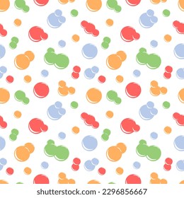 vector illustration seamless pattern figured colored soap bubbles on white background