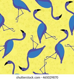 Vector illustration. Seamless pattern flamingo.