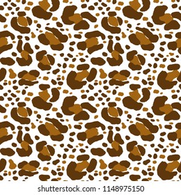 Vector illustration seamless pattern floral animal fur print background. Hand drawn style, texture wallpaper, fashion fabric, textile. Abstract skin pelage. Brush painting.