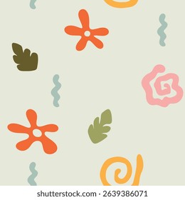 Vector illustration. Seamless pattern. Floral plot.