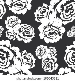 Vector illustration seamless pattern with flowers rose
