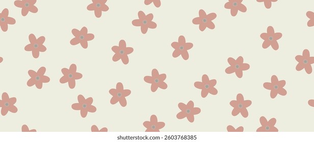Vector illustration. Seamless pattern of flowers on a light background. Spring concept. Perfect for your design, gift wrap or home wallpaper.