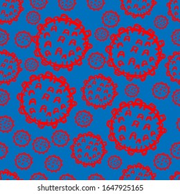 
Vector illustration. Seamless pattern in the form of Coronavirus 2019-nCoV.