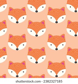 Vector illustration. Seamless pattern. Fox. Print for fabric and wallpaper. children.