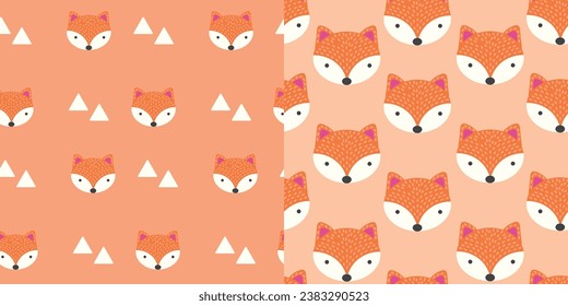 Vector illustration. Seamless pattern. Fox. Print for fabric and wallpaper. children.