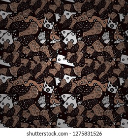 Vector illustration. Seamless pattern Gentle, spring on pink, white and black colors. Watercolor painting.