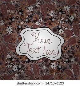 Vector illustration. Seamless pattern Gentle, spring on gray, white and brown colors. Watercolor painting.
