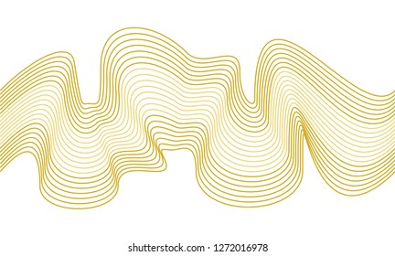 Vector Illustration of the seamless pattern of golden lines on white background. EPS10.