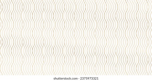 vector illustration Seamless pattern with golden wavy lines on isolated white backgrounds for Fashionable modern wallpaper or textile, book covers, Digital interfaces, prints design templates material