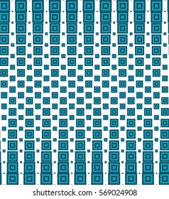 Vector illustration of seamless pattern with halftone squares.