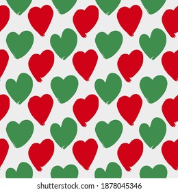 Vector illustration of seamless pattern with hand drawing hearts.