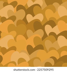 Vector illustration. Seamless pattern with hand drawn hearts arranged in rows. Festive background for Valentine's Day, birthday, women's day and wedding design. Wallpaper, gift wrapping, textiles.