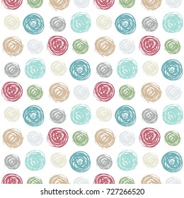 Vector illustration of seamless pattern with hand draw polka dot.