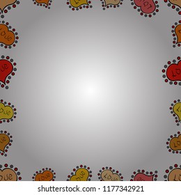 Vector illustration. Seamless pattern. Hand-drawn doodle frames.Illustration in white, black and orange colors.