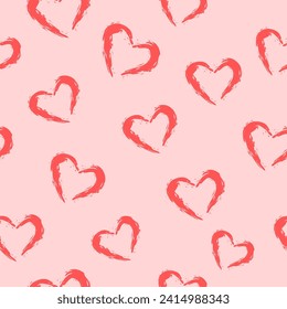 Vector illustration. Seamless pattern, Happy Valentine's Day, Pink background with hearts, love, happiness, templates, cards, wallpapers, for website, brochure, advertisement, social media