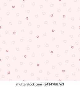 Vector illustration. Seamless pattern, Happy Valentine's Day, Pastel pink background with hearts, love, happiness, templates, cards, wallpapers, for website, brochure, advertisement, social media