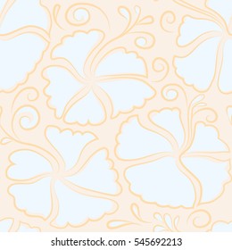 Vector illustration. Vector seamless pattern of Hawaiian Aloha Shirt seamless design in neutral and beige colors.