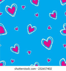 Vector illustration seamless pattern with hearts