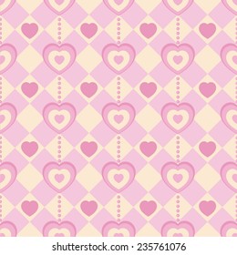 Vector illustration seamless pattern with hearts