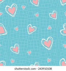 Vector illustration seamless pattern with hearts