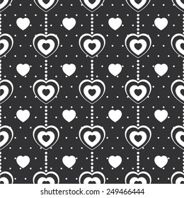 Vector illustration seamless pattern with hearts