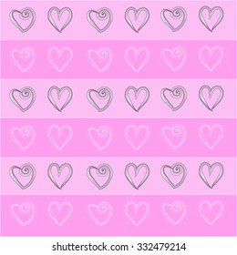 Vector illustration seamless pattern with hearts