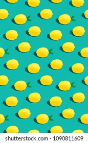 Vector illustration. Seamless pattern image of lemons in vivid color in summer. A simple object that represents summer passion. 	