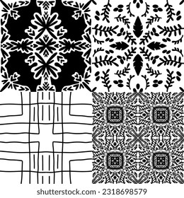 Vector illustration. Seamless pattern. Ivy plants. Big set.