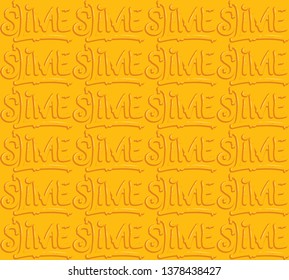 Vector illustration seamless pattern jelly lettering slime on a yellow background from slime