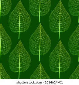 Vector illustration of seamless pattern of leaf skeletons