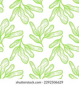 
vector illustration of a seamless pattern of leaves with a vintage theme