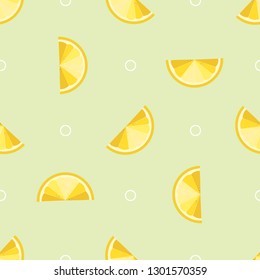 Vector illustration of seamless pattern of lemon slices