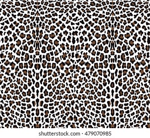 Vector illustration of seamless pattern with leopard skin. Panther background. Fashion textile print. Animal wallpaper.