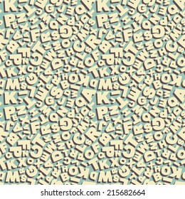 Vector illustration of seamless pattern with letters. Abstract alphabet background. Can be used for wallpaper, web page background, web banners.