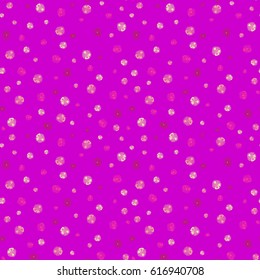 Vector illustration. Vector seamless pattern with little flowers in orange, magenta and pink colors. Abstract flowers.