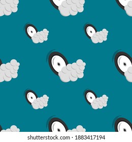Vector illustration. Seamless pattern machine wheel on a dark green background. Design element for poster, banner, clothes.
