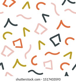 Vector Illustration of Seamless pattern in memphis style. Abstract pattern background.