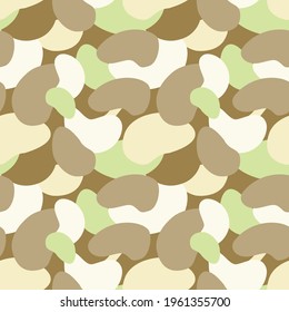 Vector illustration of seamless pattern of minimalist camouflage ornament drawn with pastel colors